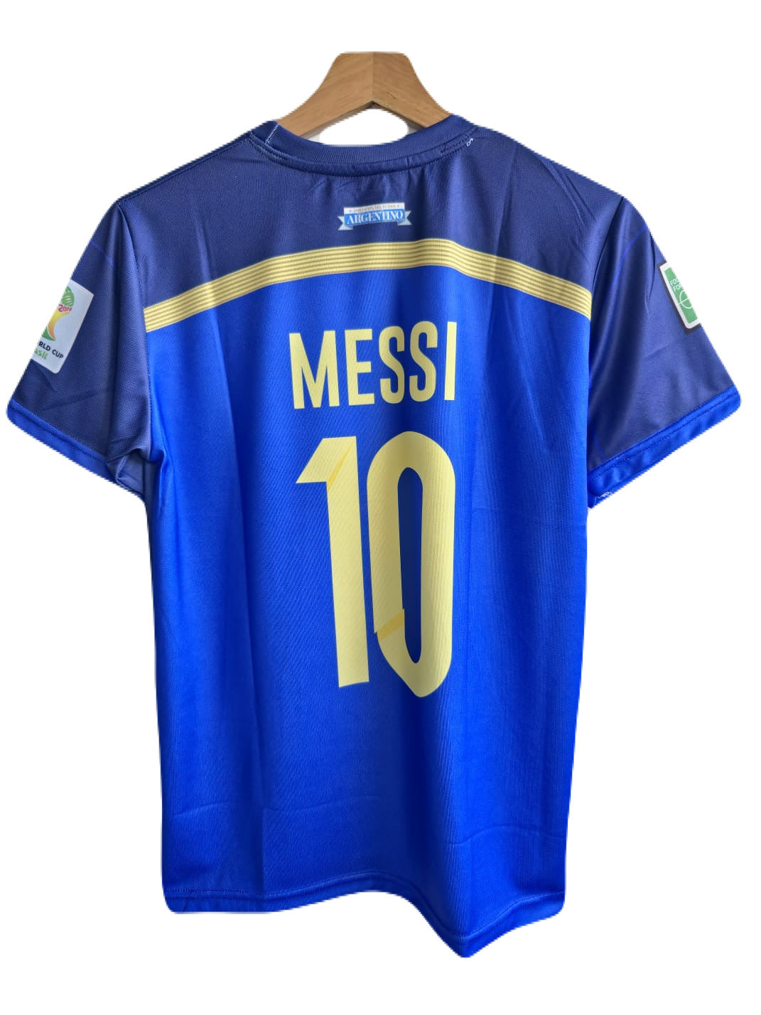 Argentina 2014 Away jersey messi half sleeve P129