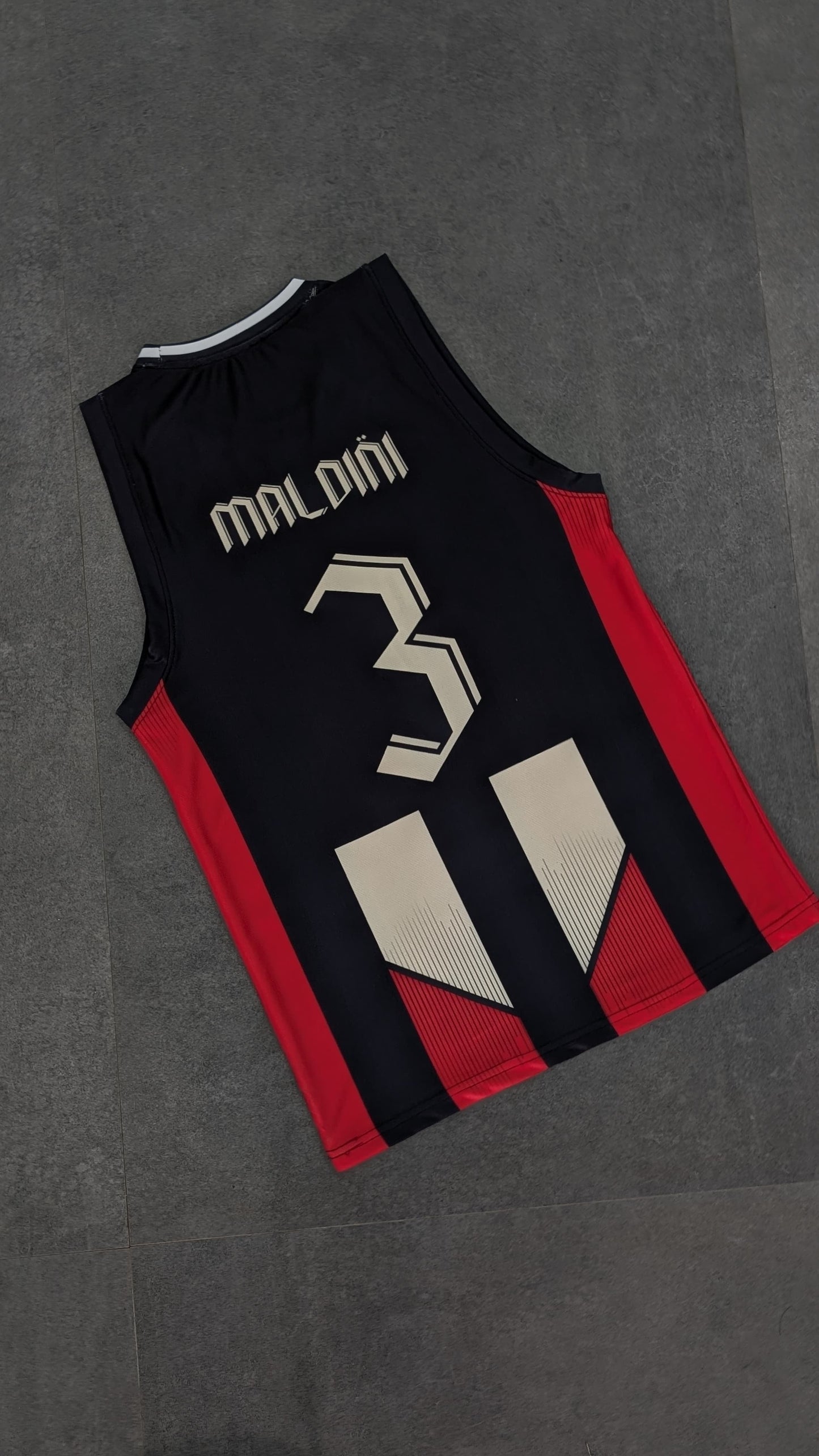 Maldini Ac milan home sleevless bibs sublimation -