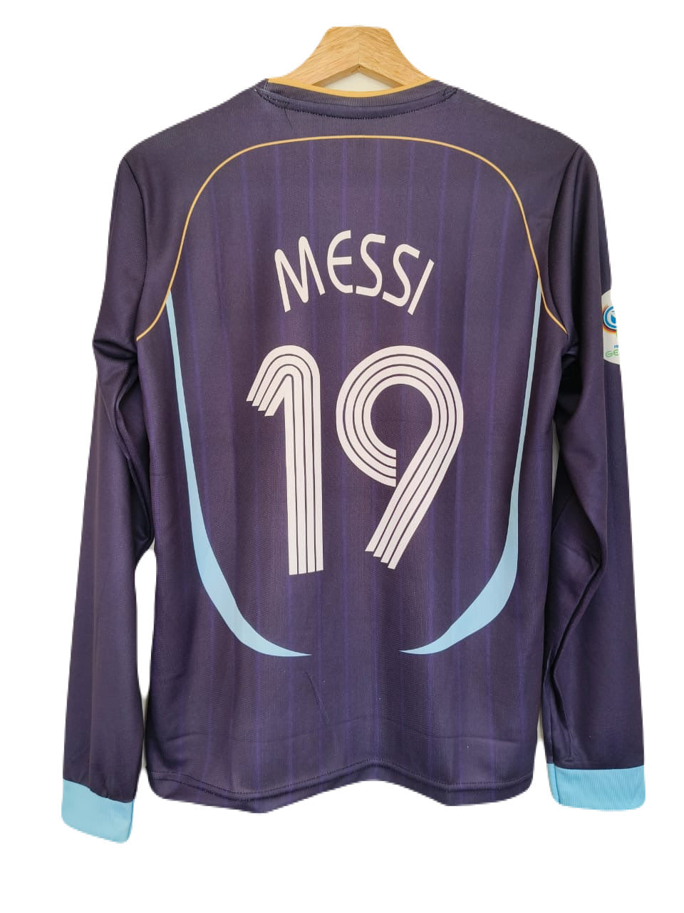 Argentina 2006 away jersey full sleeve messi embroidery P88