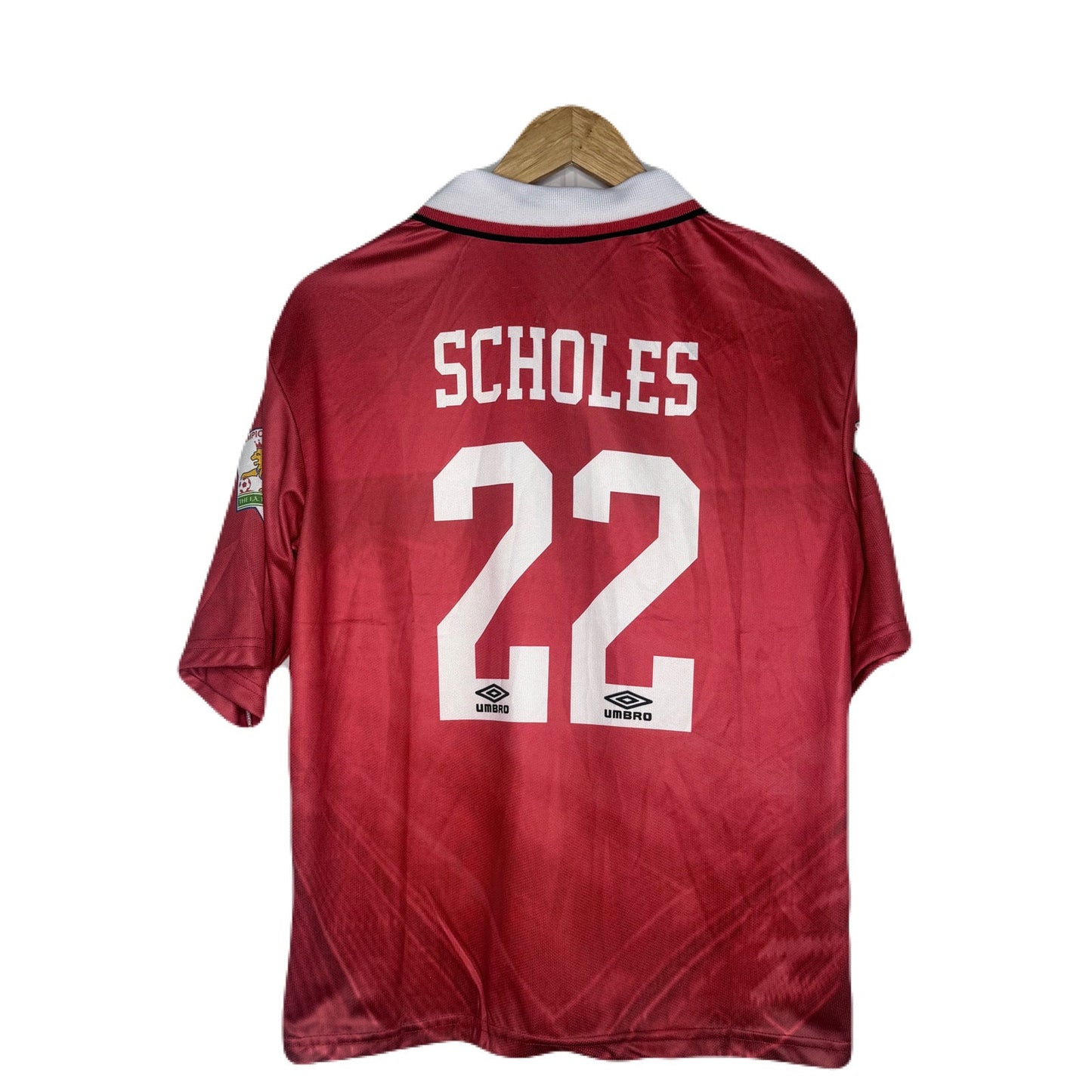 Manchester United 1995-96 Home Kit Scholes Five Sleeve - P885 bmg store