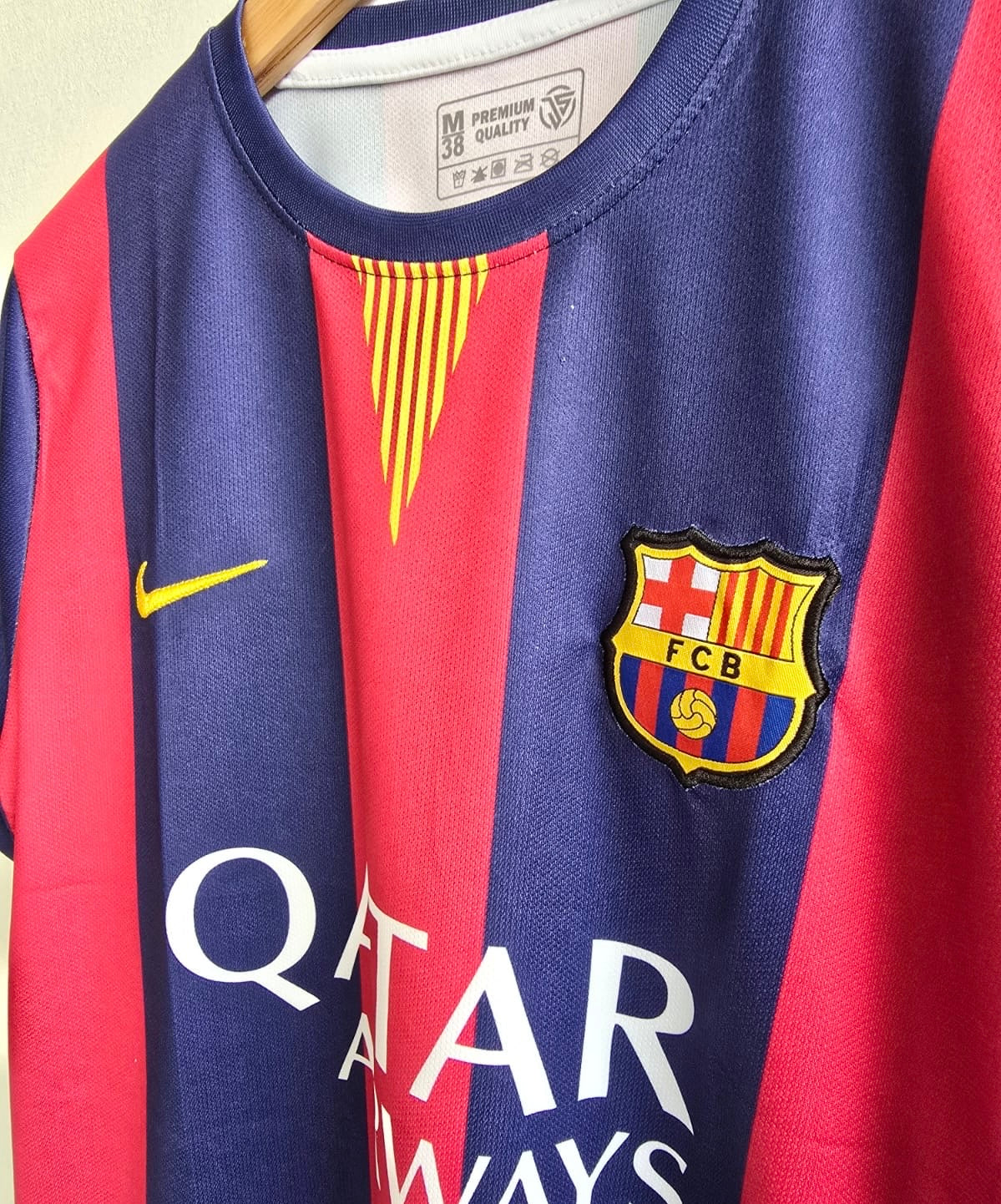 Messi 2015 Barcelona home jersey embroidery - P1035 ms retro store