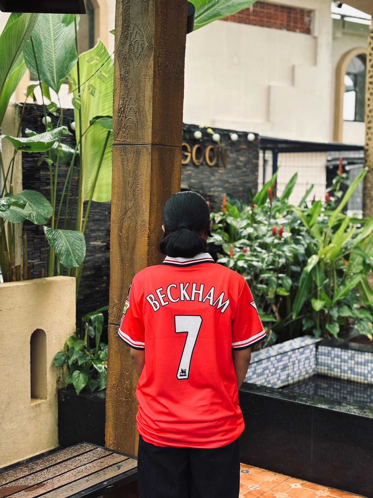 Manchester united 1998/99 Home jersey Beckham zip type - P90
