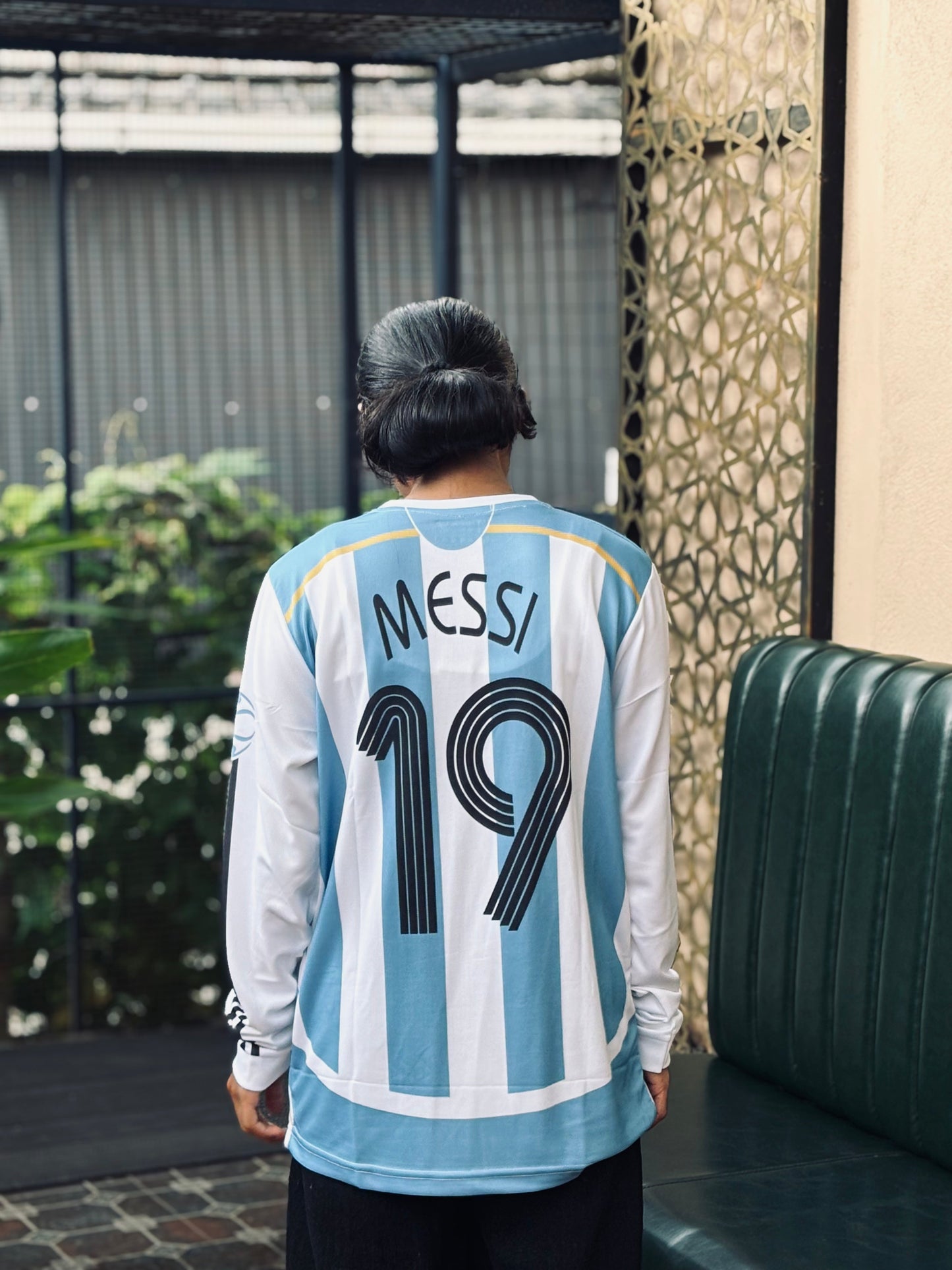 Messi argentina 2006 home jersey full sleeve embroidery - P773