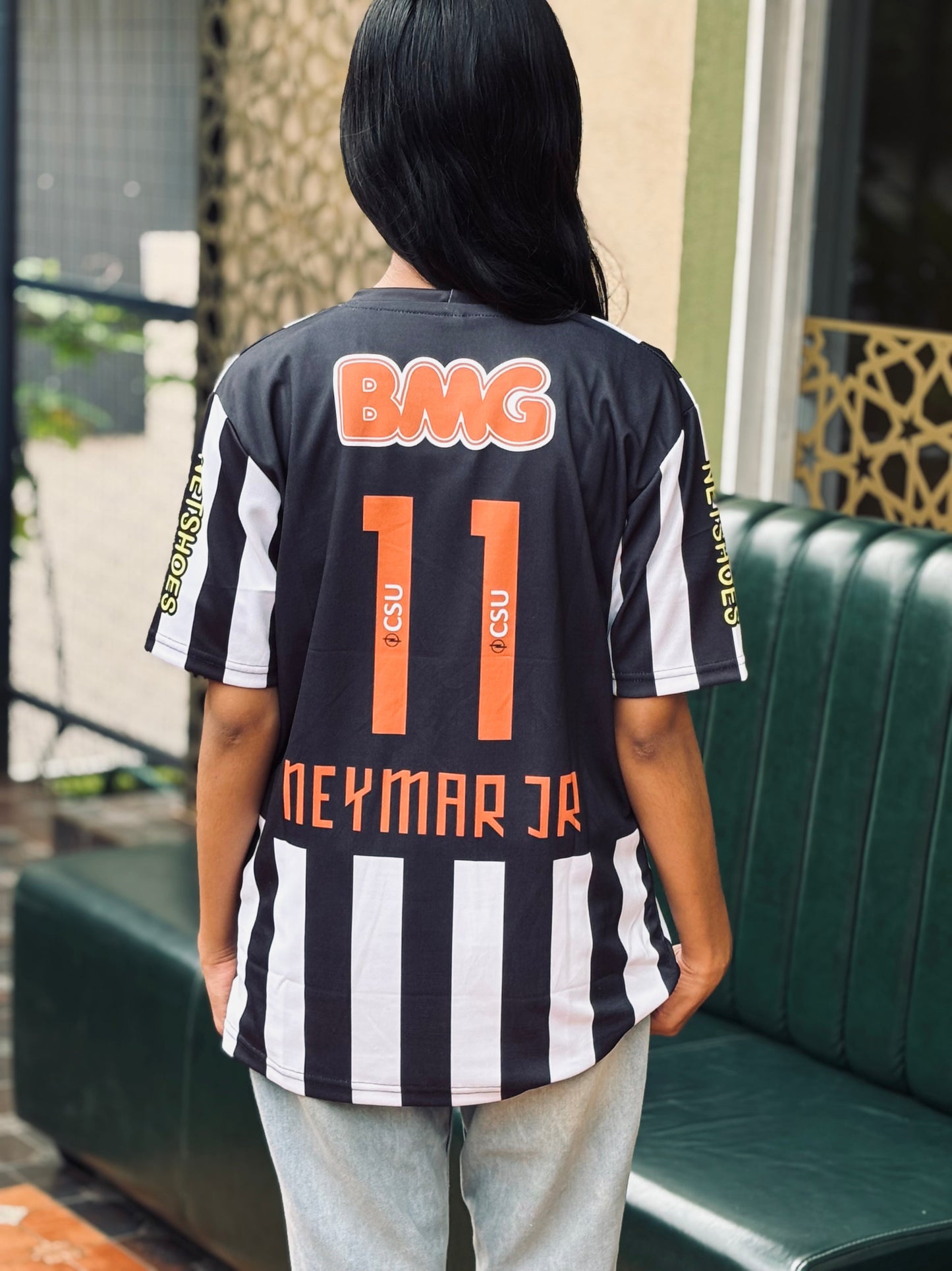 neymar Santos black and white 2012 half sleeeve -