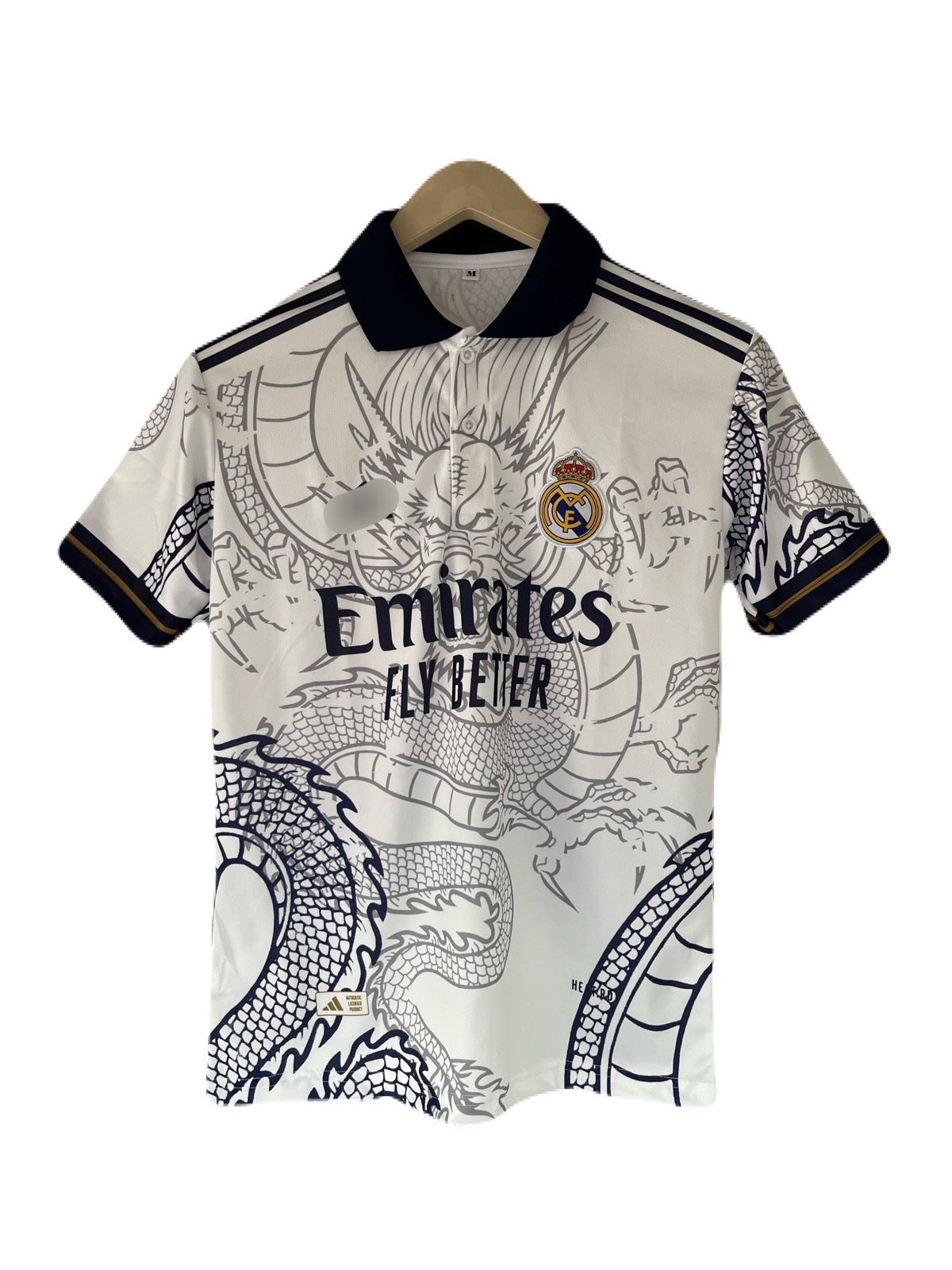 Real Madrid Dragon Edition No name collar  half sleeve jersey -