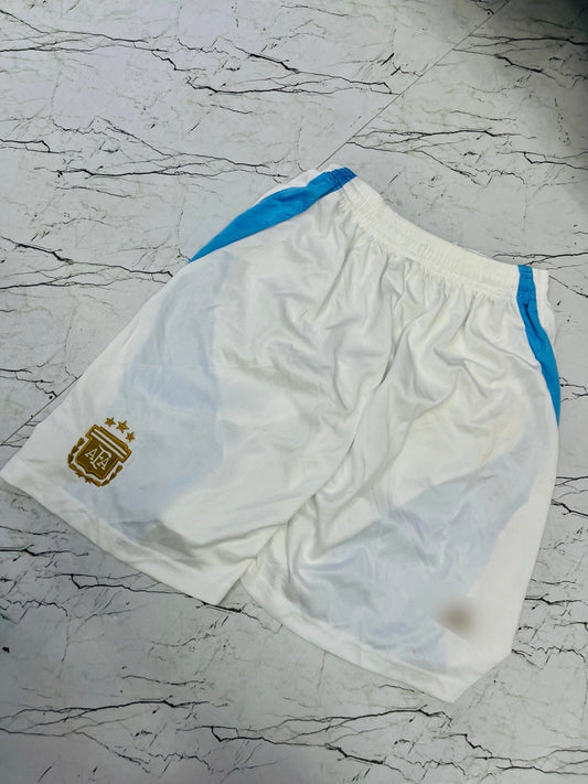 Premium first quality Argentina White And Side blue Shorts - bmg store