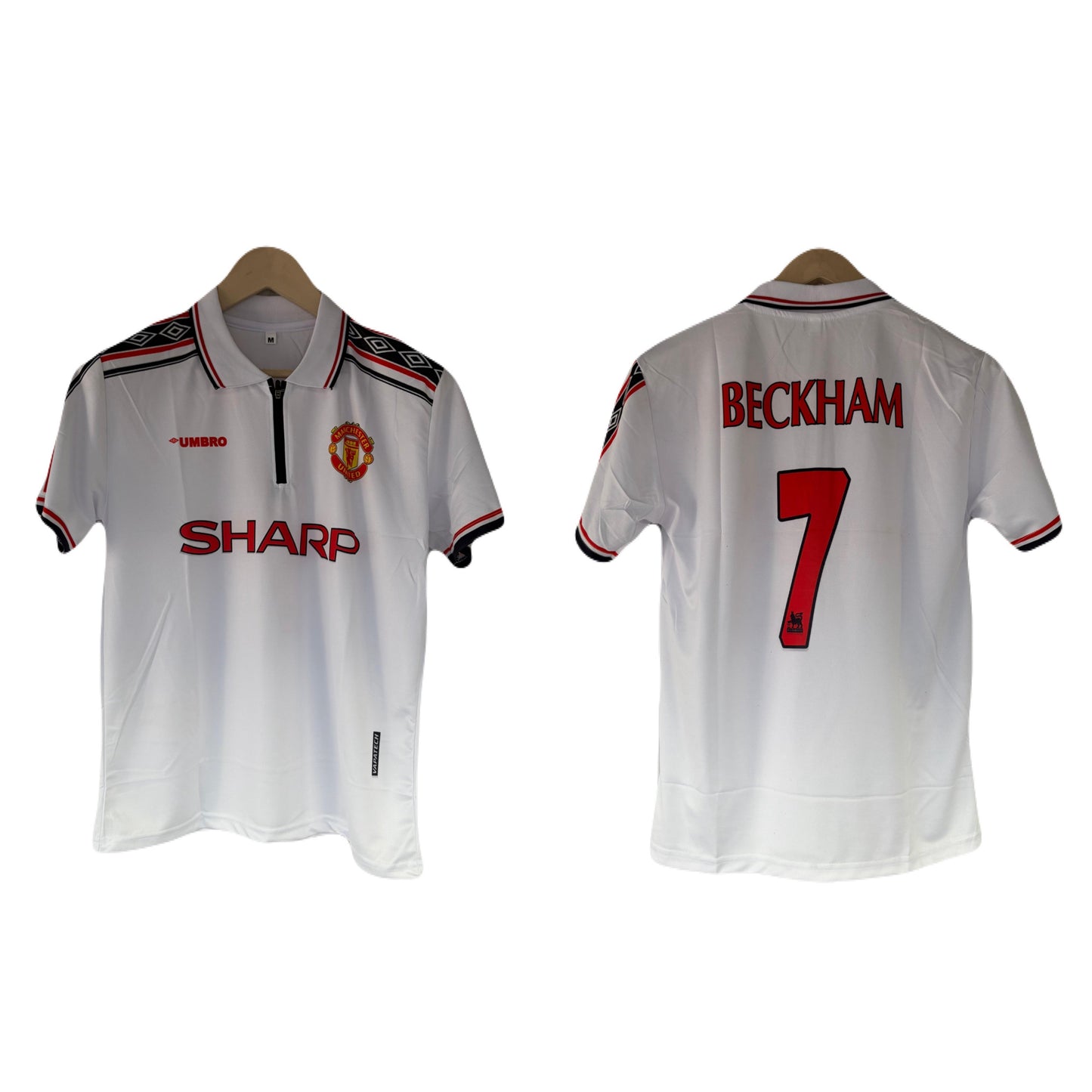 Manchester united 1998/99 Away jersey Beckham zip type Sublimation - P1608