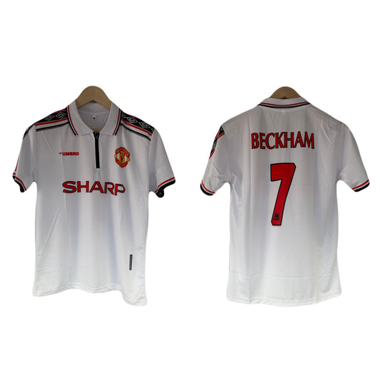 Manchester united 1998/99 Away jersey Beckham zip type Sublimation - P1608