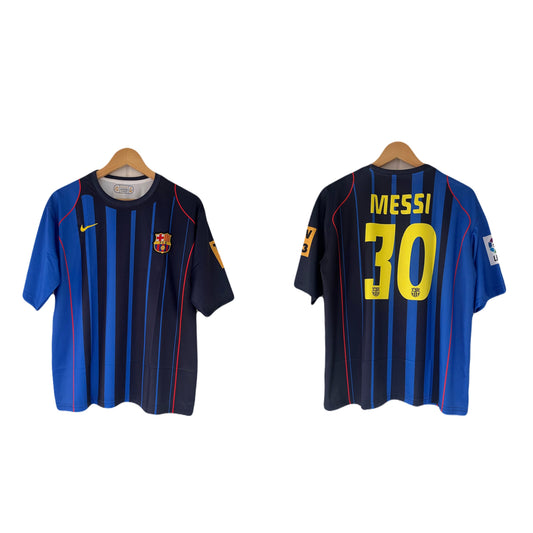 Barcelona Retro Away Messi Five Sleeve Embroidery Jersey -P1183