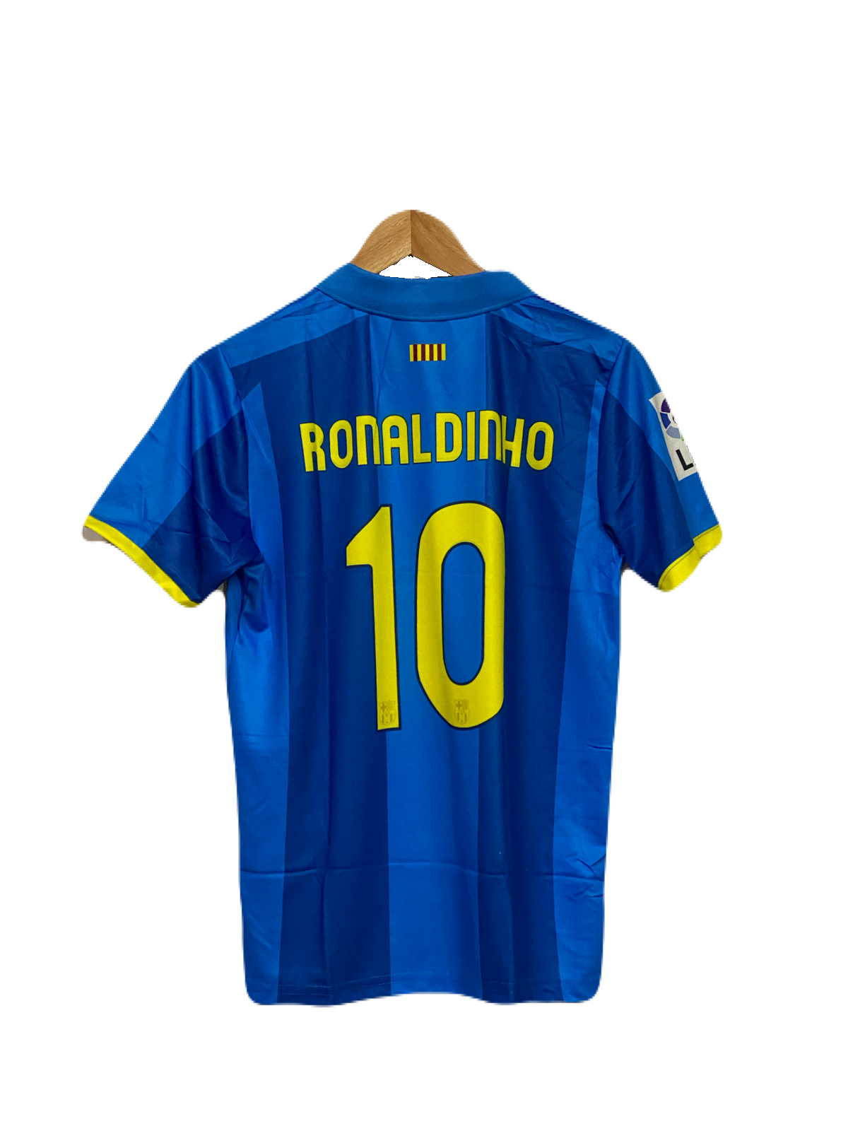 Barcelona vintage blue ronaldinho collar jersey - ms retro store