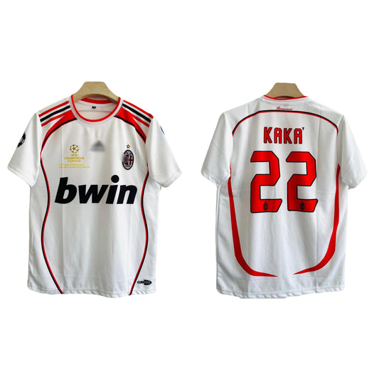 Ac milan 2006-07 Away kit Kaka Embroidery Half sleeve P327 - Ms Retro Store