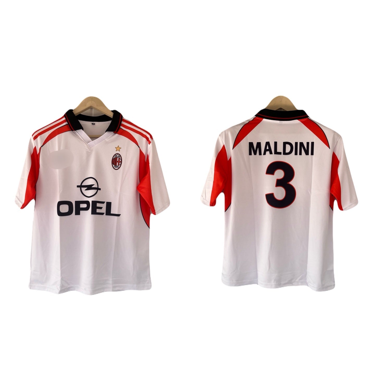 Ac milan 1997-98 maldini Away Five Sleeve  collar Sublimation Jersey - Ms Retro Store