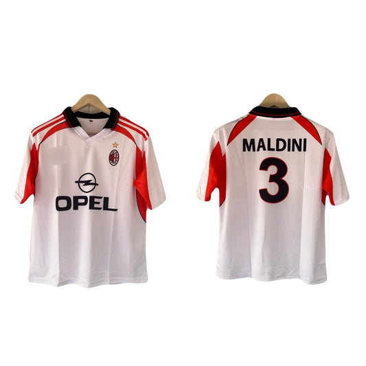 Ac milan 1997-98 maldini Away Five Sleeve  collar Sublimation Jersey - Ms Retro Store