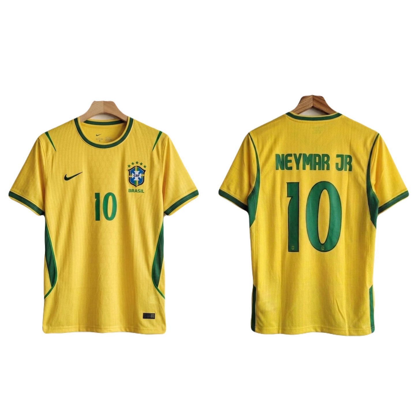 Brazil Home Jersey Neymar Half sleeve embroidery - Ms retro store