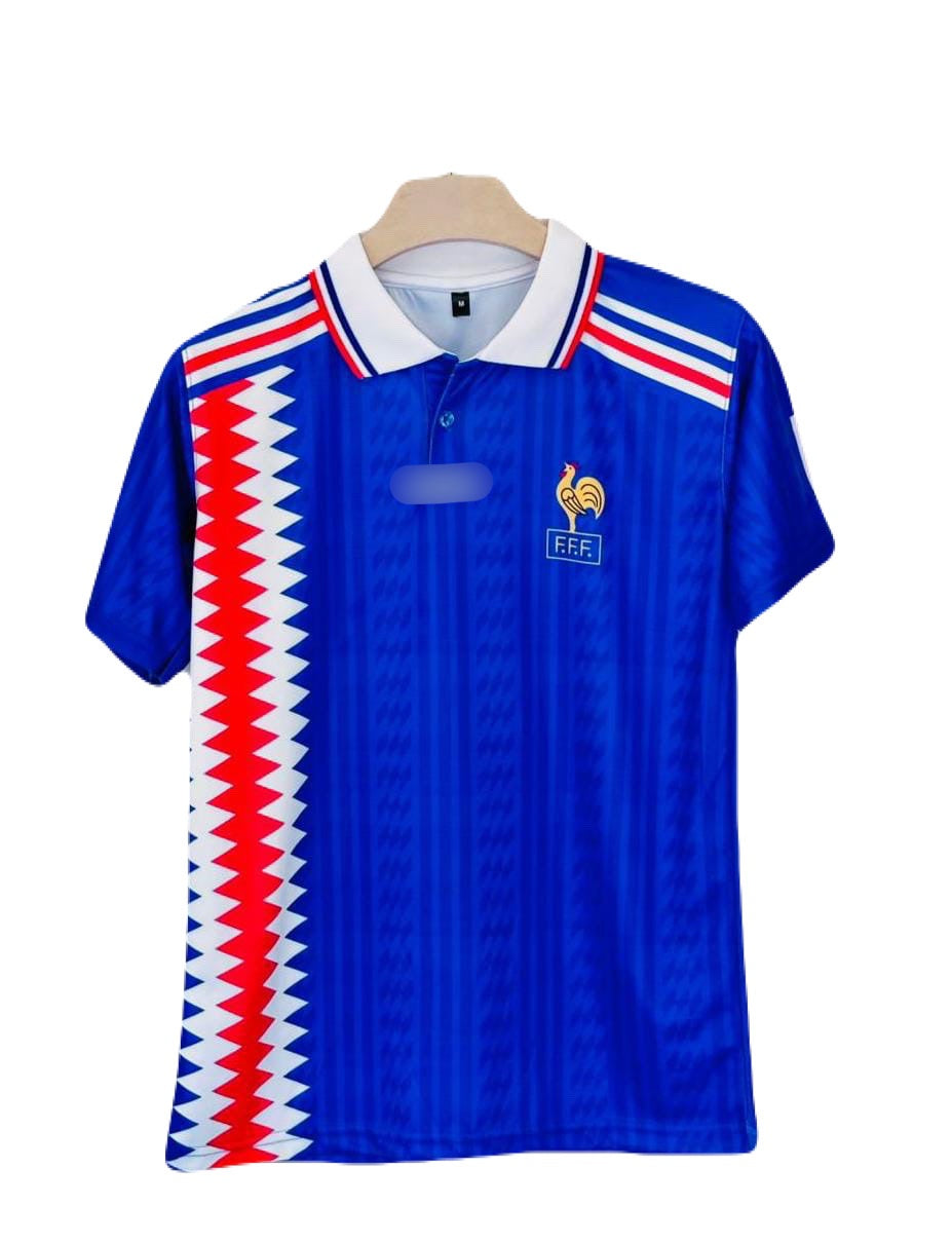 France 1994/96 Zidane Half sleeve Collar Sublimation - P1553