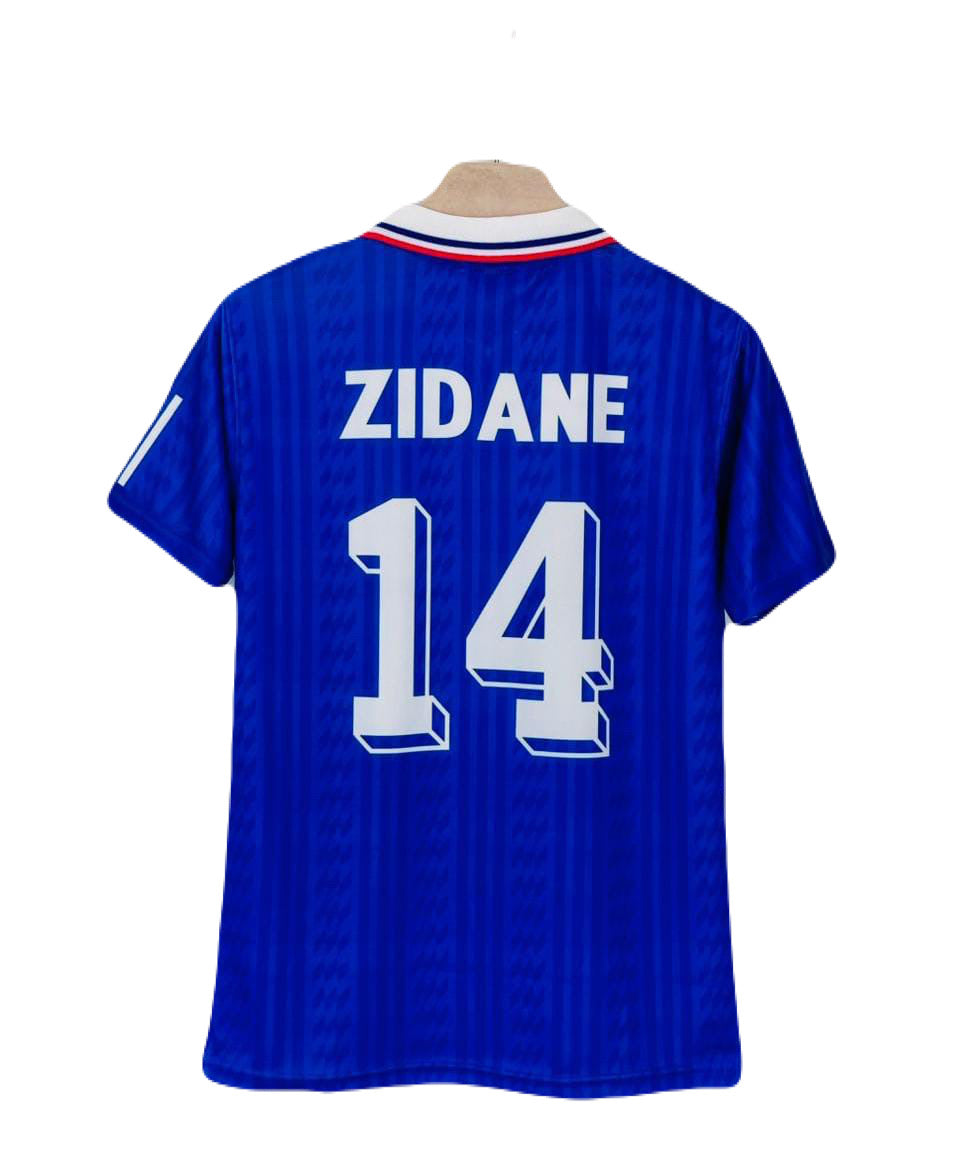 France 1994/96 Zidane Half sleeve Collar Sublimation - P1553