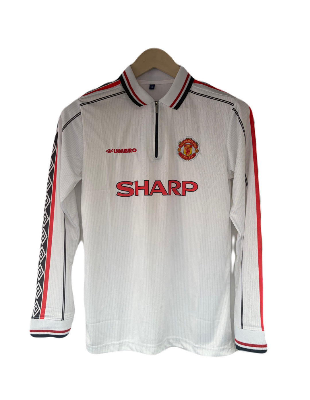 Manchester united 1998/99 Third kit zip type full sleeve embroidery beckham P1615 -
