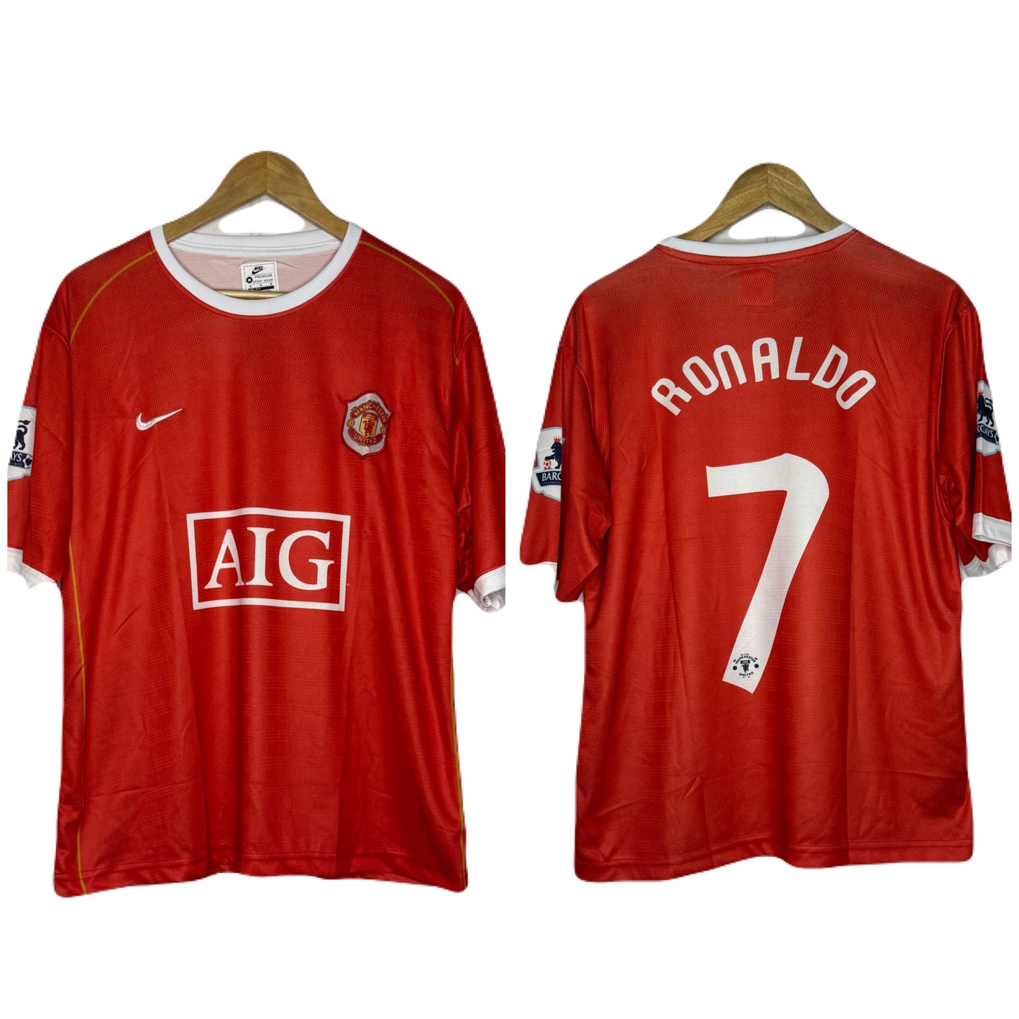 Manchester United 2006-07 Home kit Ronaldo Embroidery Five Sleeve  - P788