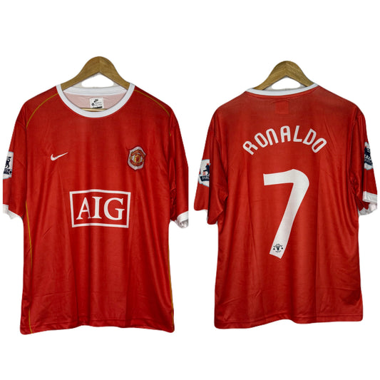 Manchester United 2006-07 Home kit Ronaldo Embroidery Five Sleeve  - P788
