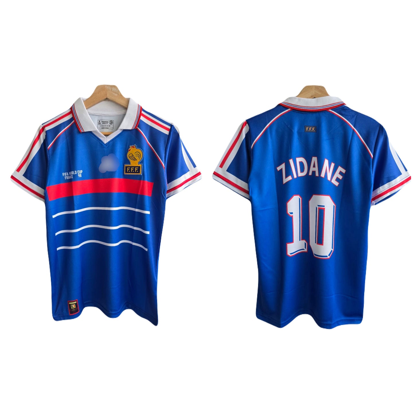 France 1998 world cup zidane home jersey Half sleeve-P1196