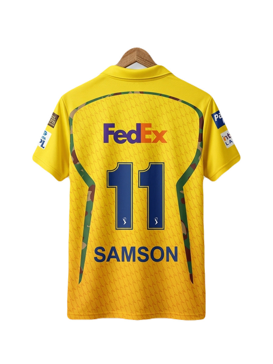 IPL Chennai super kings 2026 Sanju Samson Half sleeve collar sublimation CSK  - P1422