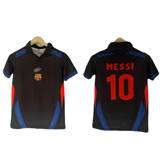 Messi barcelona  half sleeve collar embroidery jersey -