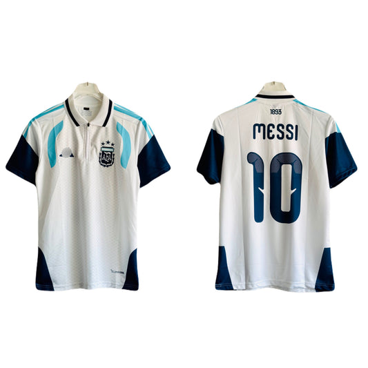 Messi argentina half sleeve collar embroidery jersey -