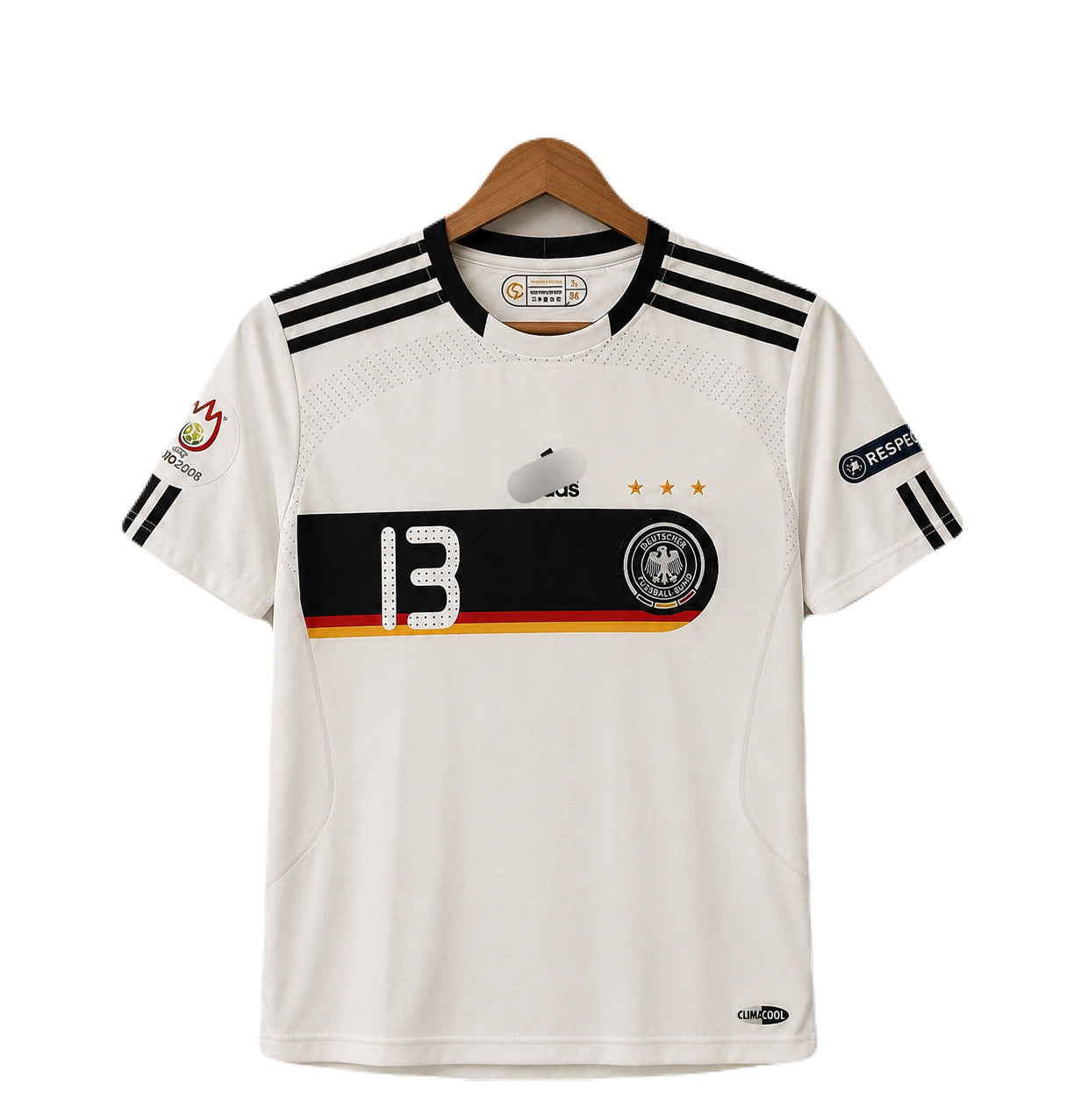 Germany 2008 Home Kit Ballack Half Sleeve embroidery -