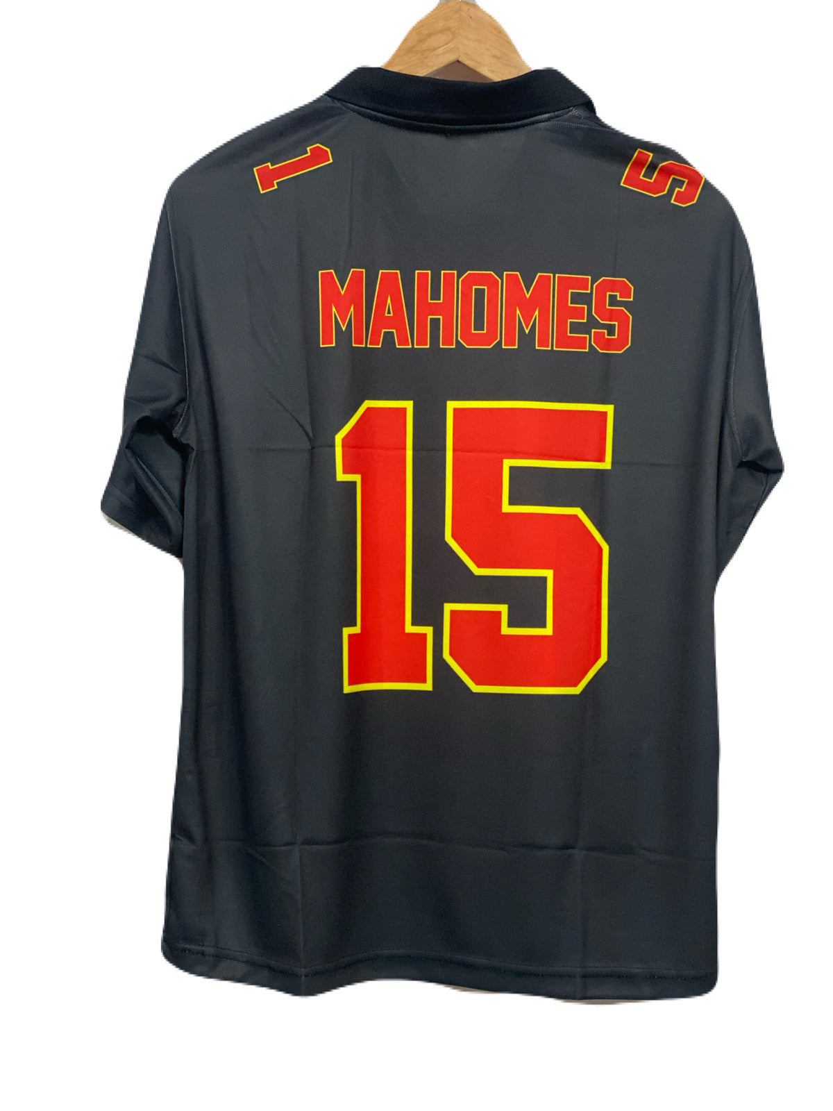 Men's Kansas City Chiefs Patrick Mahomes Black Super Bowl LVIII Carbon Fashion Five sleeve Jersey - P733 - bmg store