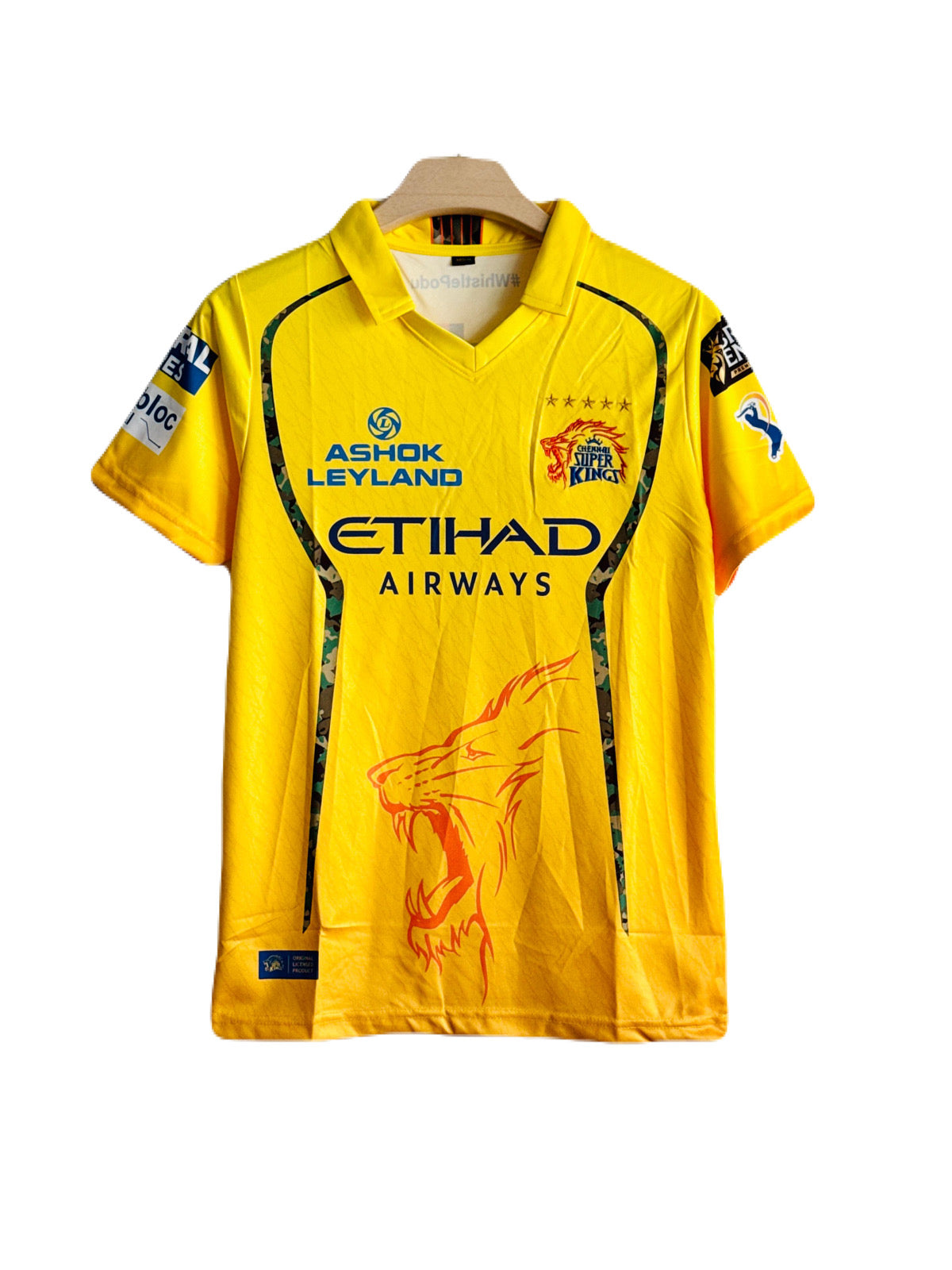 Chennai super kings 2026 IPL Dhoni Half Sleeve Collar Premium Embroidery jersey - P1460