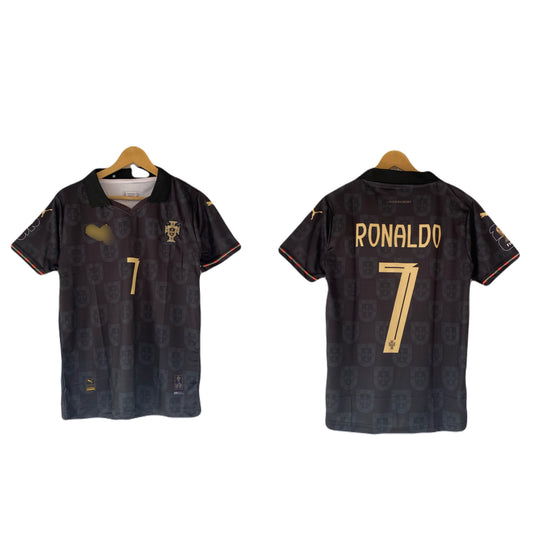 Ronaldo Portugal Black Panther Edition Half Sleeve Collar Embroidery - P2751 | BMG STORE