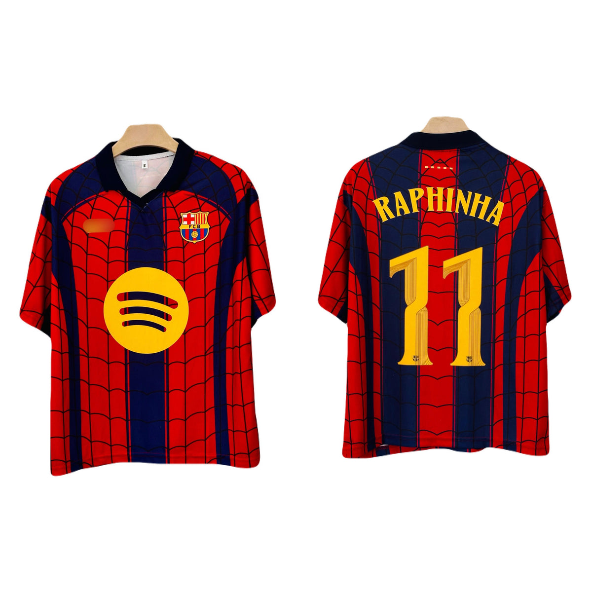 Raphina Barcelona 2026-27 Spider Edition Five Sleeve Collar Sublimation jersey P2639 | BMG STORE
