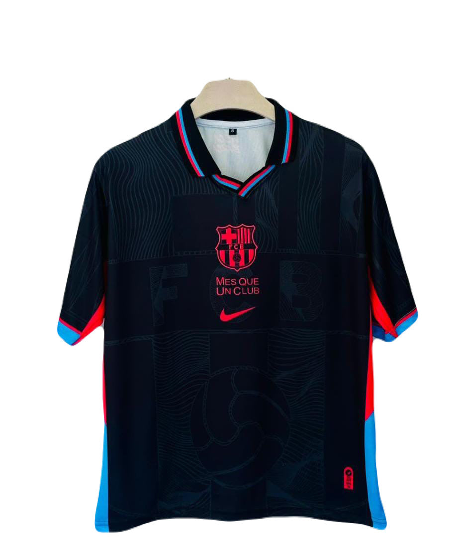 Barcelona x Travis Scott Cactus Jack Black Away Edition Jersey Five sleeve sublimation