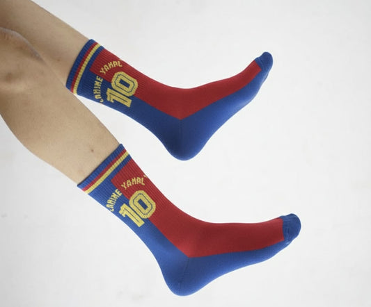 Barcelona Lamine yamal Red and Blue socks
