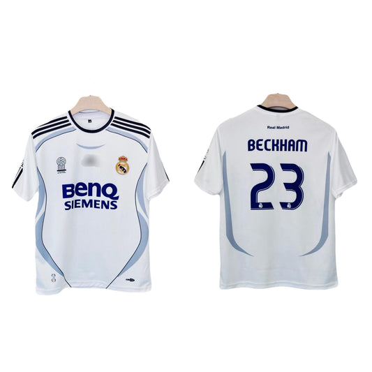Real Madrid 2006-07 Home kit Beckham Half Sleeve embroidery - P1593