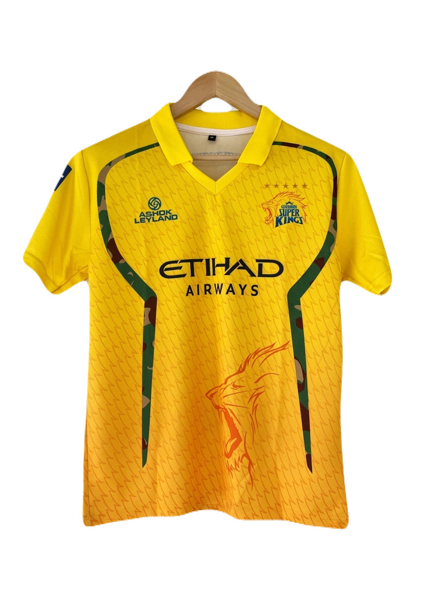 IPL Chennai super kings 2026 Sanju Samson Half sleeve collar sublimation CSK  - P1422