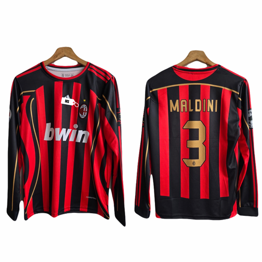 Ac milan 2006/07 home jersey maldini full sleeve - P1033