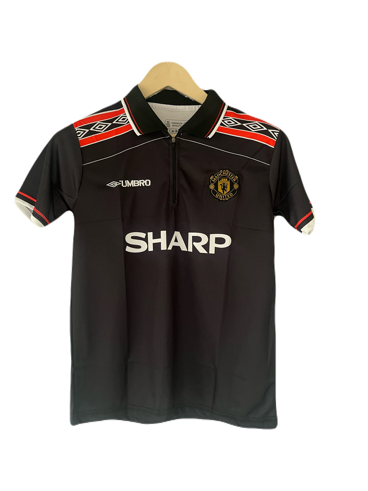 Manchester United 1998-99 Away Kit Beckham Half Sleeve zip embroidery - P1511 Ms Retro Store