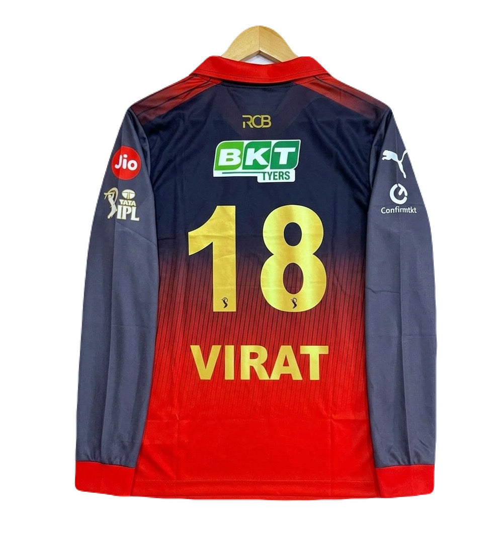IPL RCB Virat Kohli full sleeve zip Collar embroidery - P1591