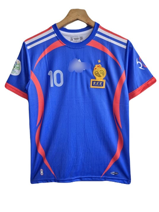 France 2006 World Cup Zidane half embroidery Home kit -P1138
