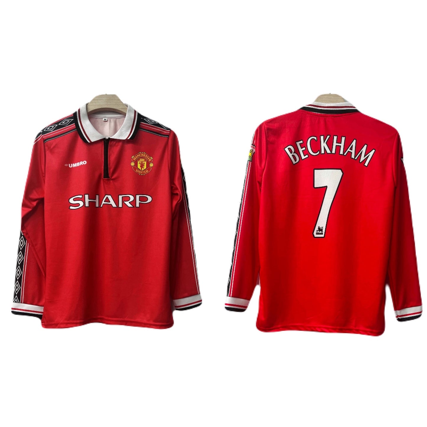 Manchester united 1998/99 Home jersey zip type full sleeve beckham p71 - bmg store