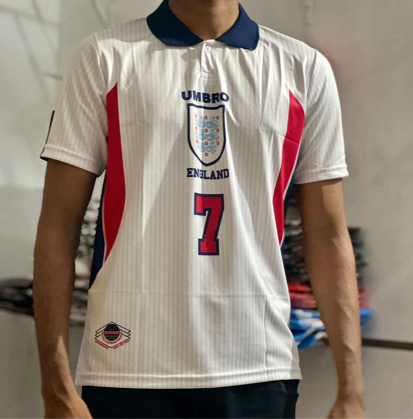 Best Retro Jersey England 1998 Beckham 7 Polo type jersey P358