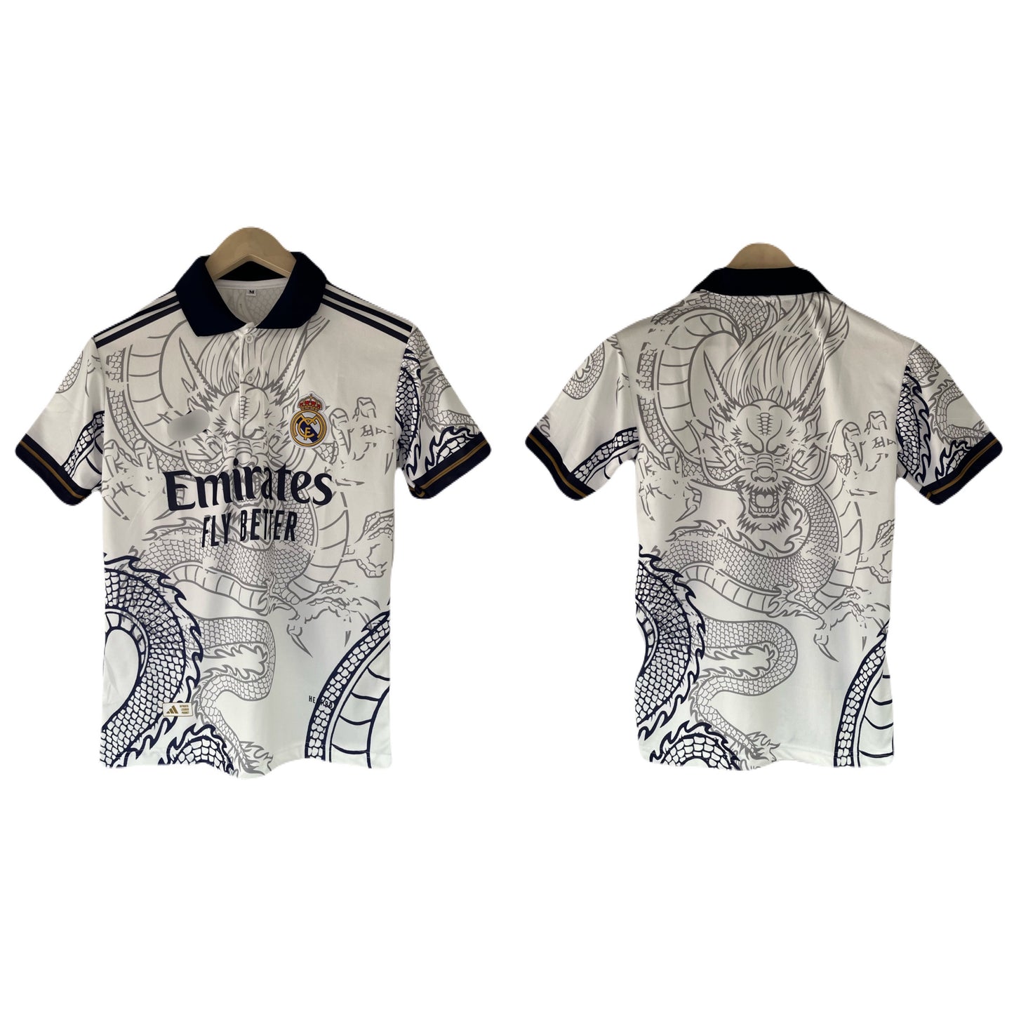 Real Madrid Dragon Edition No name collar  half sleeve jersey -