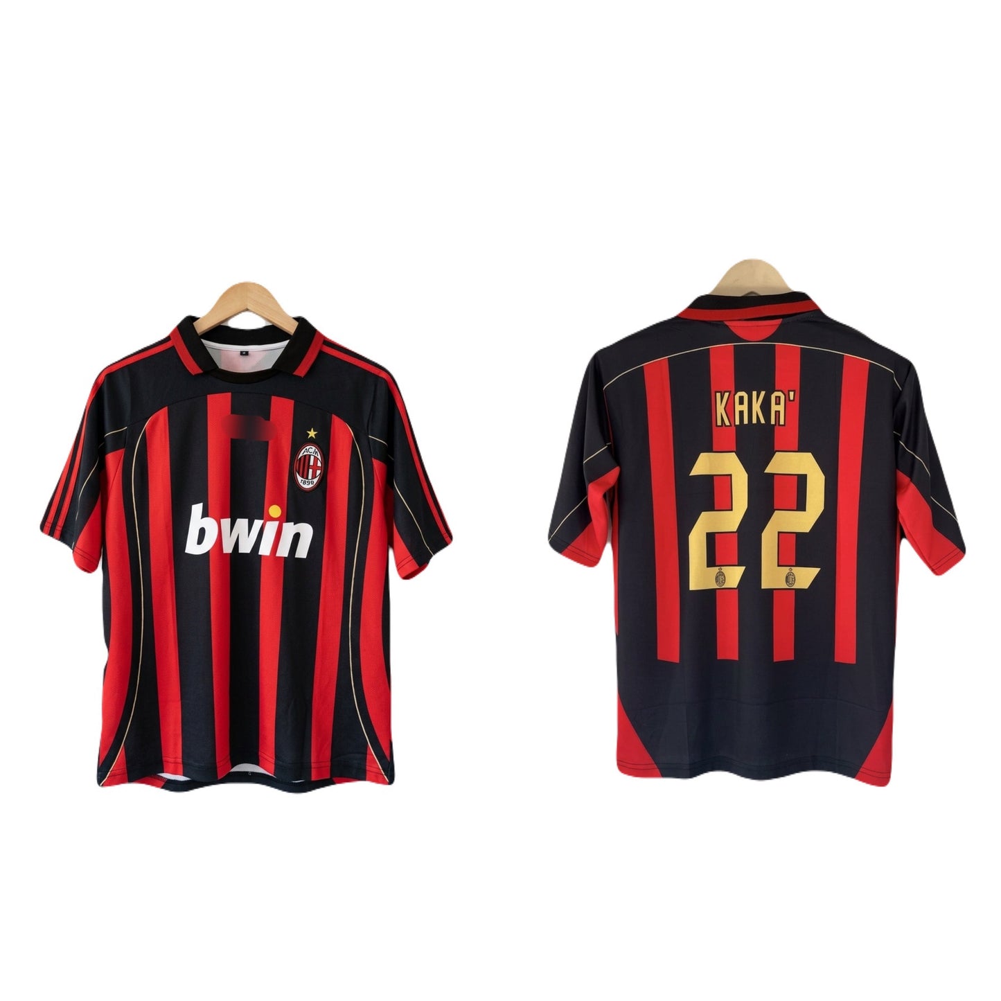 Ac milan 2006 kaka home  collar Embroidery Fivesleeve jersey - P1442 ms retro store/1