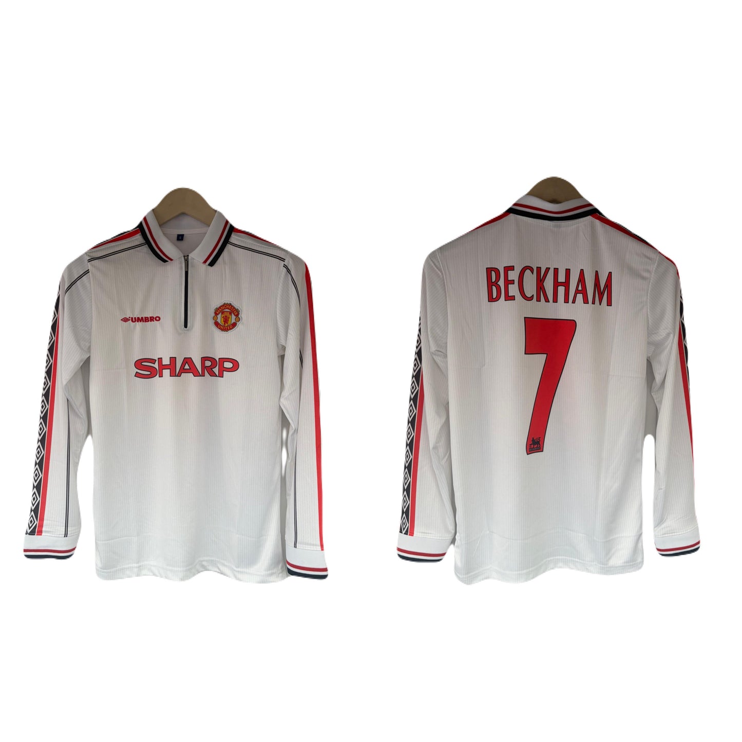 Manchester united 1998/99 Third kit zip type full sleeve embroidery beckham P1615 -