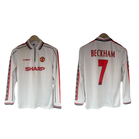 Manchester united 1998/99 Third kit zip type full sleeve embroidery beckham P1615 -
