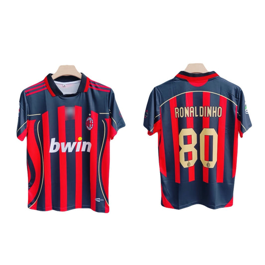 Ac milan 2006/07 home jersey Collar  type Ronaldinho - P667 bmg store