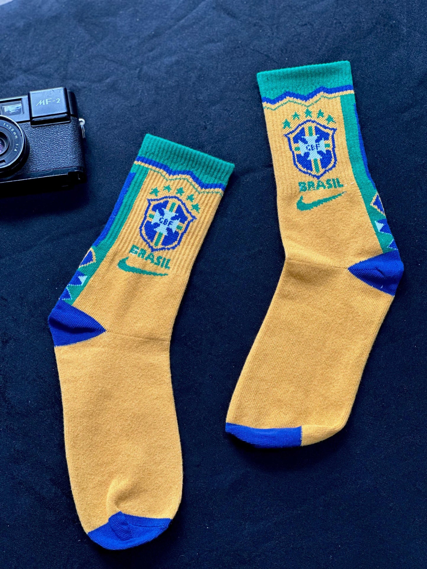 Brazil Yellow and green Socks -