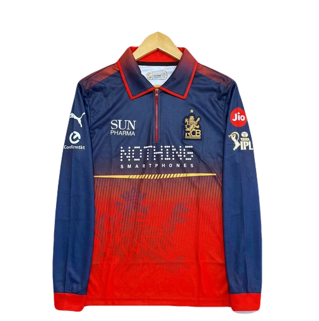 IPL RCB Virat Kohli full sleeve zip Collar embroidery - P1591