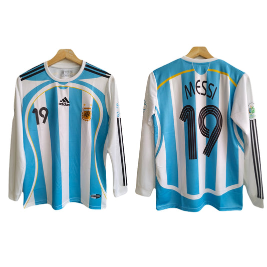 Messi argentina 2006 home jersey full sleeve embroidery - P773 bmg store